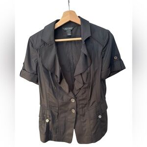 White House Black Market Black Blazer Tailored Short Sleeve